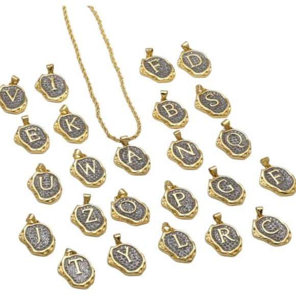 Gold Plated and Silver B Initial Pendant Necklace - Picture 4 of 7